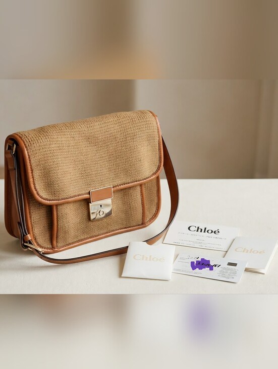 Chloe Handbags - Vintage Chloé Woven Shoulder Bag with Leather Trim (And Hardware Film!)